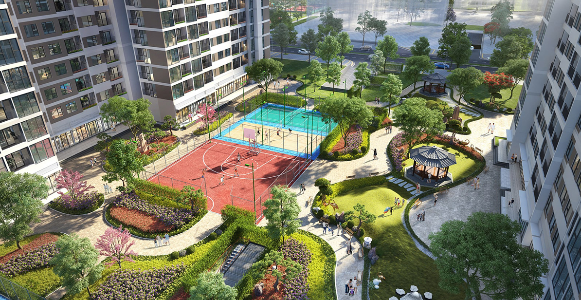 Vườn cảnh quan dự án Grand Sunlake Văn Quán